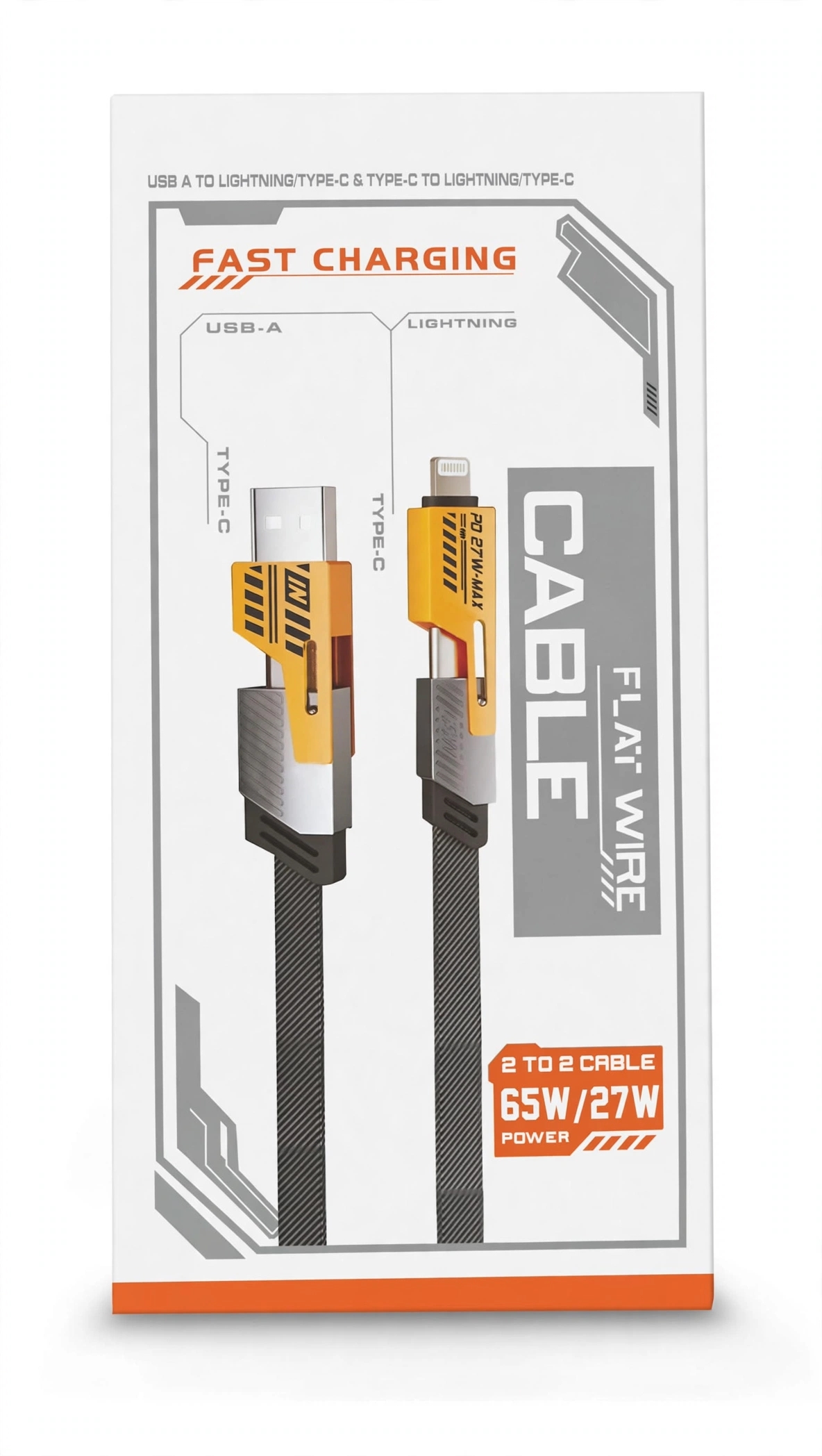 4-in-1 65W Fast Charging Flat Data Cable